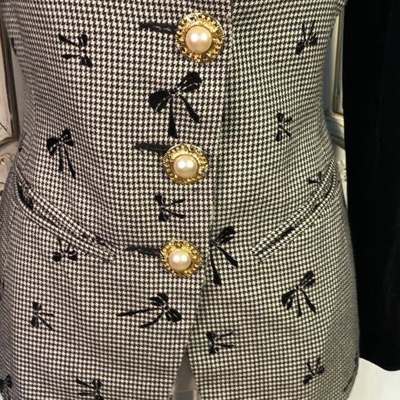 VINTAGE Look Vonn TIF  Collection Black and White Houndstooth Blazer Size 9 - Picture 4 of 15